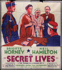 1j049 I MARRIED A SPY English 6sh 1938 Secret Lives of Neil Hamilton & Horney in WWI, ultra rare!