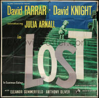 1j050 LOST English 6sh 1956 David Farrar, striking art of lone child on stairs, very rare!