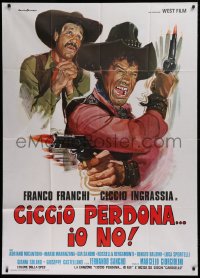 1j733 CICCIO FORGIVES, I DON'T Italian 1p R1970s Gasparri art of cowboys Franco & Ciccio!