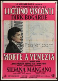 1j746 DEATH IN VENICE Italian 1p 1971 Luchino Visconti, Fabio Rieti art of Bogarde & Andresen!