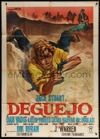 1j748 DEGUEJO Italian 1p 1966 great spaghetti western art of Jack Stuart with gun on ground!