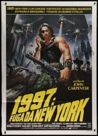 1j764 ESCAPE FROM NEW YORK Italian 1p 1981 Carpenter, art of Russell by decapitated Lady Liberty!