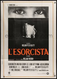 1j767 EXORCIST Italian 1p 1974 Linda Blair, William Friedkin horror classic, cool different image!