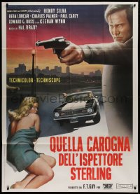 1j770 FALLING MAN Italian 1p 1968 Henry Silva, Beba Loncar, cool crime artwork by Franco Fiorenzi!