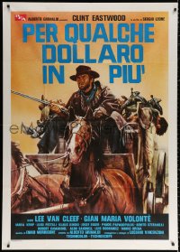 1j776 FOR A FEW DOLLARS MORE Italian 1p R1980s different art of Eastwood on stagecoach by Ciriello!
