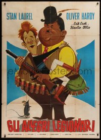 1j783 GLI ALLEGRI LEGIONARI Italian 1p 1970 different Mario Piovano art of Laurel & Hardy!