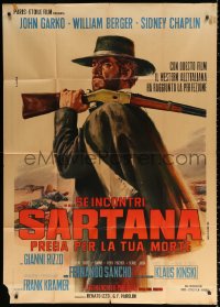 1j792 GUNFIGHTERS DIE HARDER Italian 1p 1968 cool Casaro spaghetti western art of Gianni Garko!