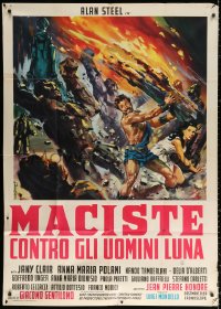 1j800 HERCULES AGAINST THE MOON MEN Italian 1p 1964 great Stefano art of Sergio Ciani vs monsters!