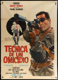 1j801 HIRED KILLER Italian 1p R1970s great different art of one-eyed Franco Nero with sniper rifle!