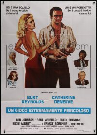 1j803 HUSTLE Italian 1p 1976 Robert Aldrich, art of Burt Reynolds & sexy Catherine Deneuve!