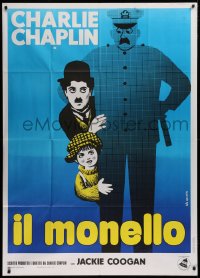 1j825 KID Italian 1p R1960s different Leo Kouper artwork of Charlie Chaplin & Jackie Coogan!