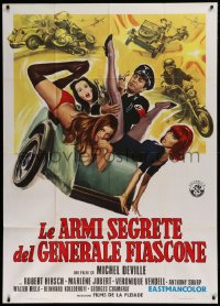 1j827 KISS ME GENERAL Italian 1p 1974 art of Nazi officer in sidecar with half-naked women!