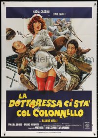 1j833 LA DOTTORESSA CI STA COL COLONNELLO Italian 1p 1980 art of sexy nurse by Enzo Sciotti!