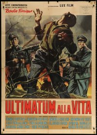 1j842 LAST CHANCE FOR LIFE Italian 1p 1962 Symeoni art of WWII Nazi officers gunning man down!