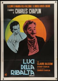1j849 LIMELIGHT Italian 1p R1970s close up of aging Charlie Chaplin & pretty young Claire Bloom!