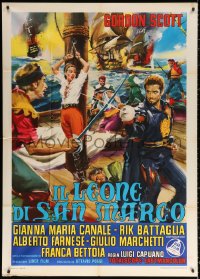 1j850 LION OF SAINT MARK Italian 1p 1963 art of Gordon Scott & Gianna-Maria Canale on pirate ship!