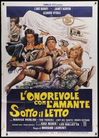 1j830 L'ONOREVOLE CON L'AMANTE SOTTO IL LETTO Italian 1p 1982 sexy crime art by Enzo Sciotti!