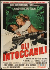 1j854 MACHINE GUN McCAIN Italian 1p 1970 John Cassavetes, naked Britt Ekland, cool gambling image!
