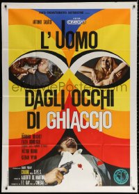 1j865 MAN WITH ICY EYES Italian 1p 1971 sexy Barbara Bouchet, cool crime artwork!