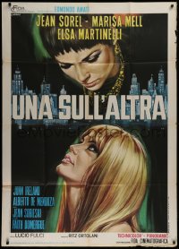 1j885 ONE ON TOP OF THE OTHER Italian 1p 1969 Lucio Fulci, art of sexy Mell & Martinelli by Casaro!