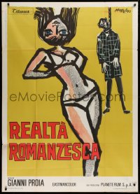1j906 REALITIES AROUND THE WORLD Italian 1p 1969 wild Manfredo art of odd sexy woman & hanged man!