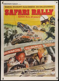 1j917 SAFARI RALLY Italian 1p 1978 6000 km di paura, Originario car racing art in Africa!