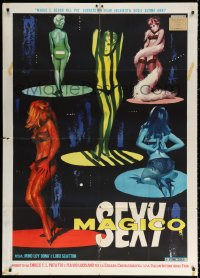 1j934 SEXY MAGICO Italian 1p 1963 shocking mondo style documentary, art of sexy strippers!