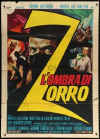 1j935 SHADOW OF ZORRO Italian 1p 1962 different art of masked hero Frank Latimore by De Seta!