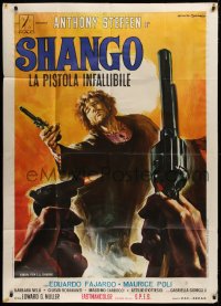 1j937 SHANGO Italian 1p 1970 La Pistola Infallibile, spaghetti western artwork by Rodolfo Gasparri!