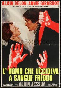 1j939 SHOCK TREATMENT dayglo Italian 1p 1973 Averardo Ciriello art of Alain Delon & Annie Girardo!