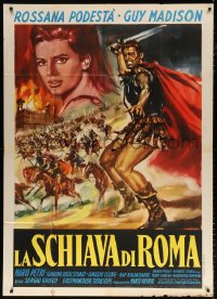 1j943 SLAVE OF ROME Italian 1p 1961 Guy Madison, Podesta, cool sword & sandal gladiator art!