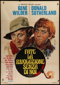 1j947 START THE REVOLUTION WITHOUT ME Italian 1p 1975 Nistri art of Wilder & Sutherland, rare!