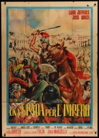 1j956 SWORD OF THE EMPIRE Italian 1p 1964 cool Piovano artwork of Roman soldiers in battle!