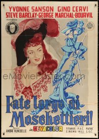 1j966 THREE MUSKETEERS Italian 1p 1953 art of Yvonne Sanson & Georges Marchal as D'Artagnan!