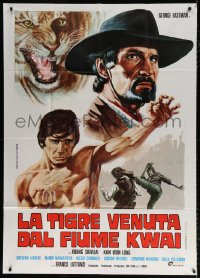 1j968 TIGER FROM RIVER KWAI Italian 1p 1975 George Eastman, cool kung fu art by Zanca!