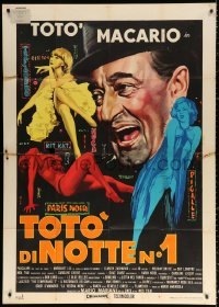1j971 TOTO DI NOTTE NO1 Italian 1p 1962 cool art of Toto & sexy nightclub girls in skimpy outfits!