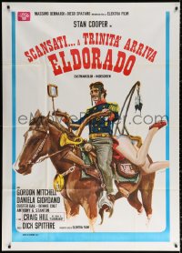 1j973 TRINITY IN ELDORADO Italian 1p 1972 wacky spaghetti western art by Luca Crovato!