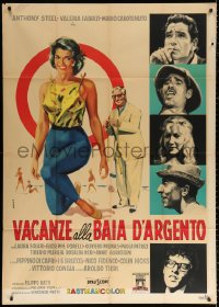 1j981 VACANZE ALLA BAIA D'ARGENTO Italian 1p 1961 Manno art of pretty Valeria Fabrizi & co-stars!