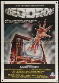 1j983 VIDEODROME Italian 1p 1985 David Cronenberg, best different art of hand reaching from TV!