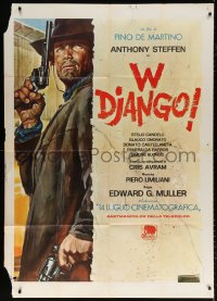 1j985 VIVA DJANGO Italian 1p 1971 spaghetti western art of Anthony Steffen with two guns!