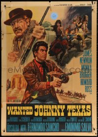 1j987 WANTED JOHNNY TEXAS Italian 1p 1967 cool Renato Casaro spaghetti western art!