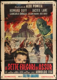 1j988 WAR GODS OF BABYLON style A Italian 1p 1963 cool different epic artwork by Enzo Nistri!
