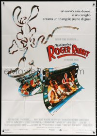 1j996 WHO FRAMED ROGER RABBIT Italian 1p 1988 Robert Zemeckis, cool cartoon/live action image!