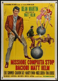 1j998 WRECKING CREW Italian 1p 1969 Brini art of Dean Martin as Matt Helm with sexy spy babes!