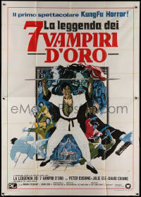 1j511 7 BROTHERS MEET DRACULA Italian 2p 1975 kung fu horror, art by Vic Fair & Arnaldo Putzu!