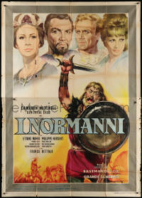 1j519 ATTACK OF THE NORMANS Italian 2p 1962 Rodolfo Gasparri art of Cameron Mitchell & top stars!
