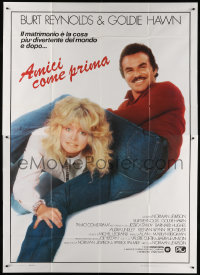 1j521 BEST FRIENDS Italian 2p 1983 great portrait of Goldie Hawn between Burt Reynolds' legs!