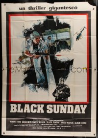 1j524 BLACK SUNDAY Italian 2p 1977 John Frankenheimer, great different art by R. Fenton!