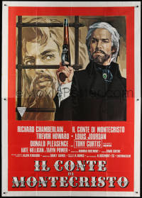 1j539 COUNT OF MONTE CRISTO Italian 2p 1976 cool art of Richard Chamberlain in the title role!