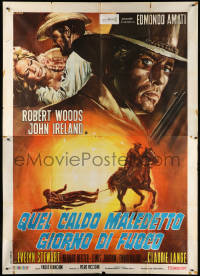 1j545 DAMNED HOT DAY OF FIRE Italian 2p 1968 Robert Woods, spaghetti western art by Casaro!